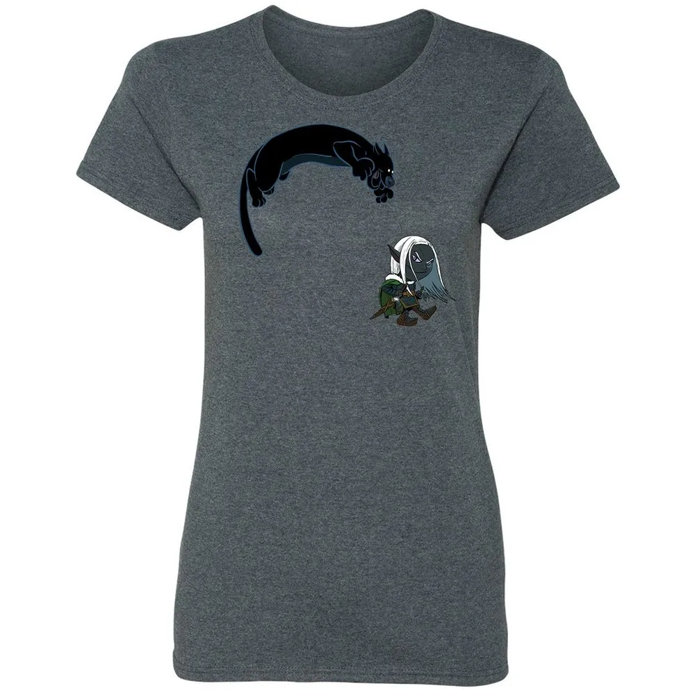 Drizzt and Guenhwyvar Women's T-Shirt - Dark Heather - 16