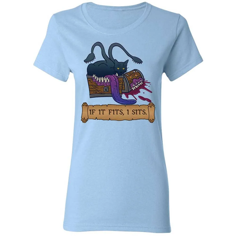 If It Fits I Sits Women's T-Shirt - Light Blue - 6