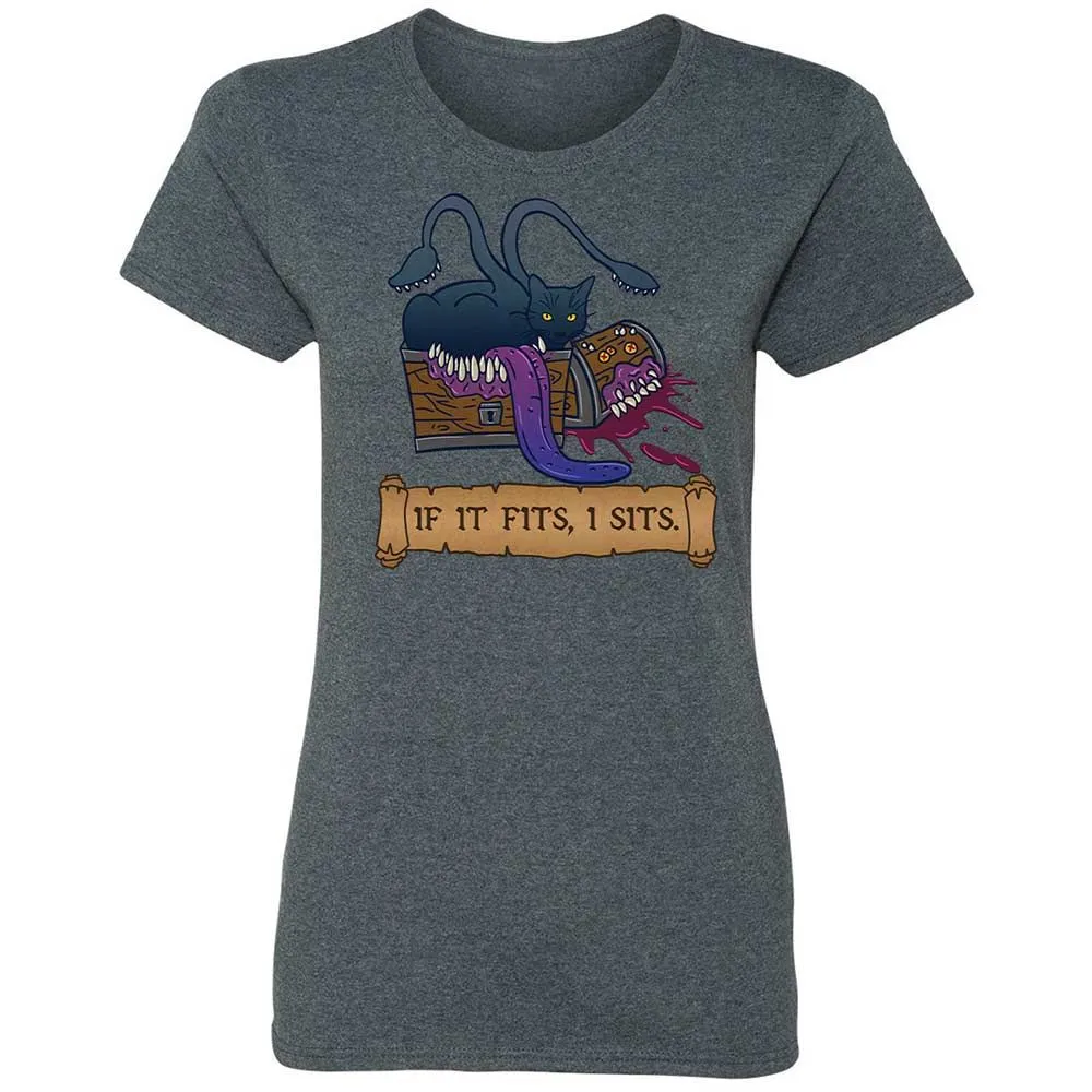 If It Fits I Sits Women's T-Shirt - Dark Heather - 16