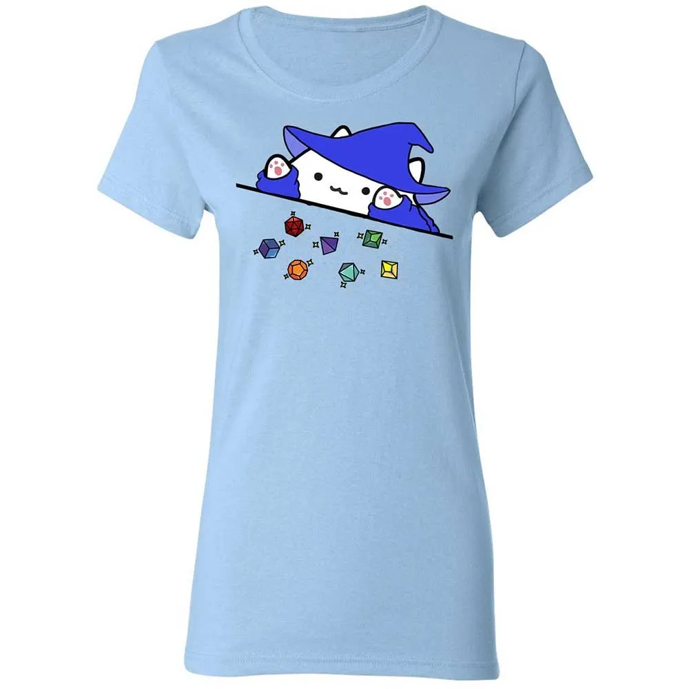 Cat Throws Dices Women's T-Shirt - Light Blue - 6