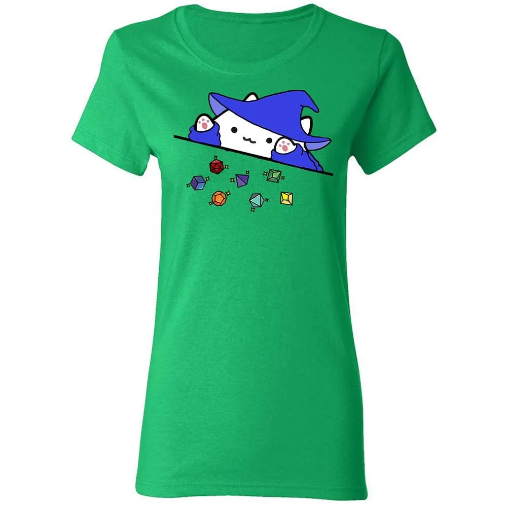 Cat Throws Dices Women's T-Shirt - Irish Green - 8