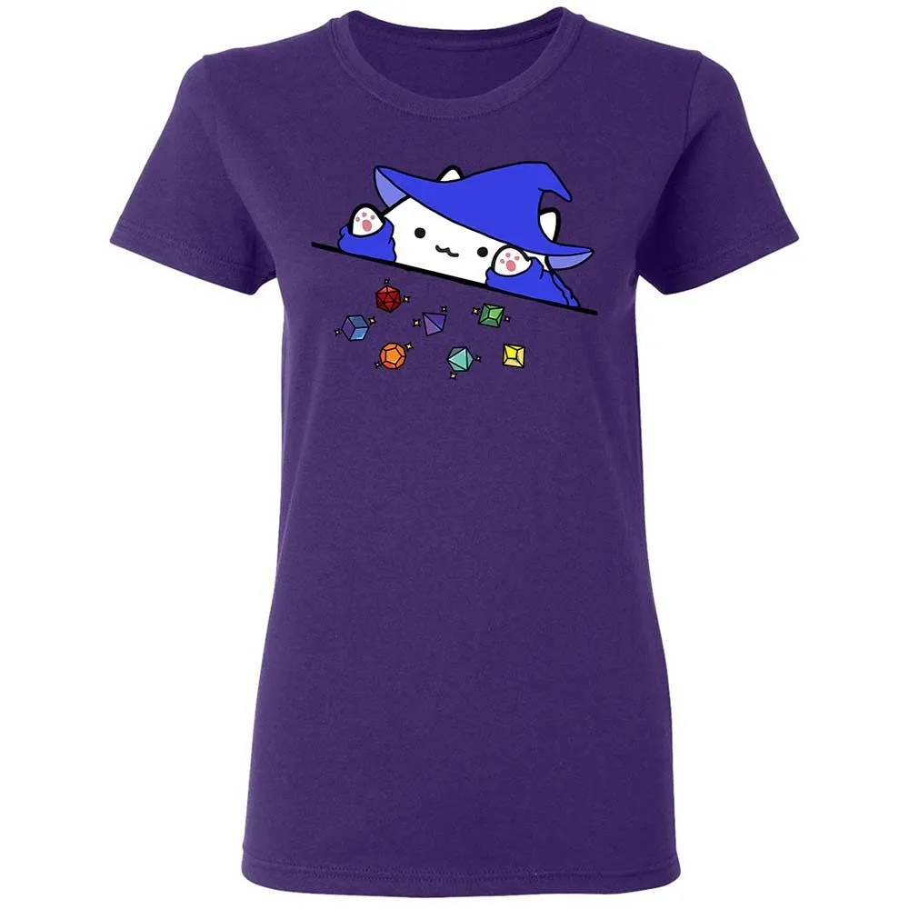 Cat Throws Dices Women's T-Shirt - Purple - 11