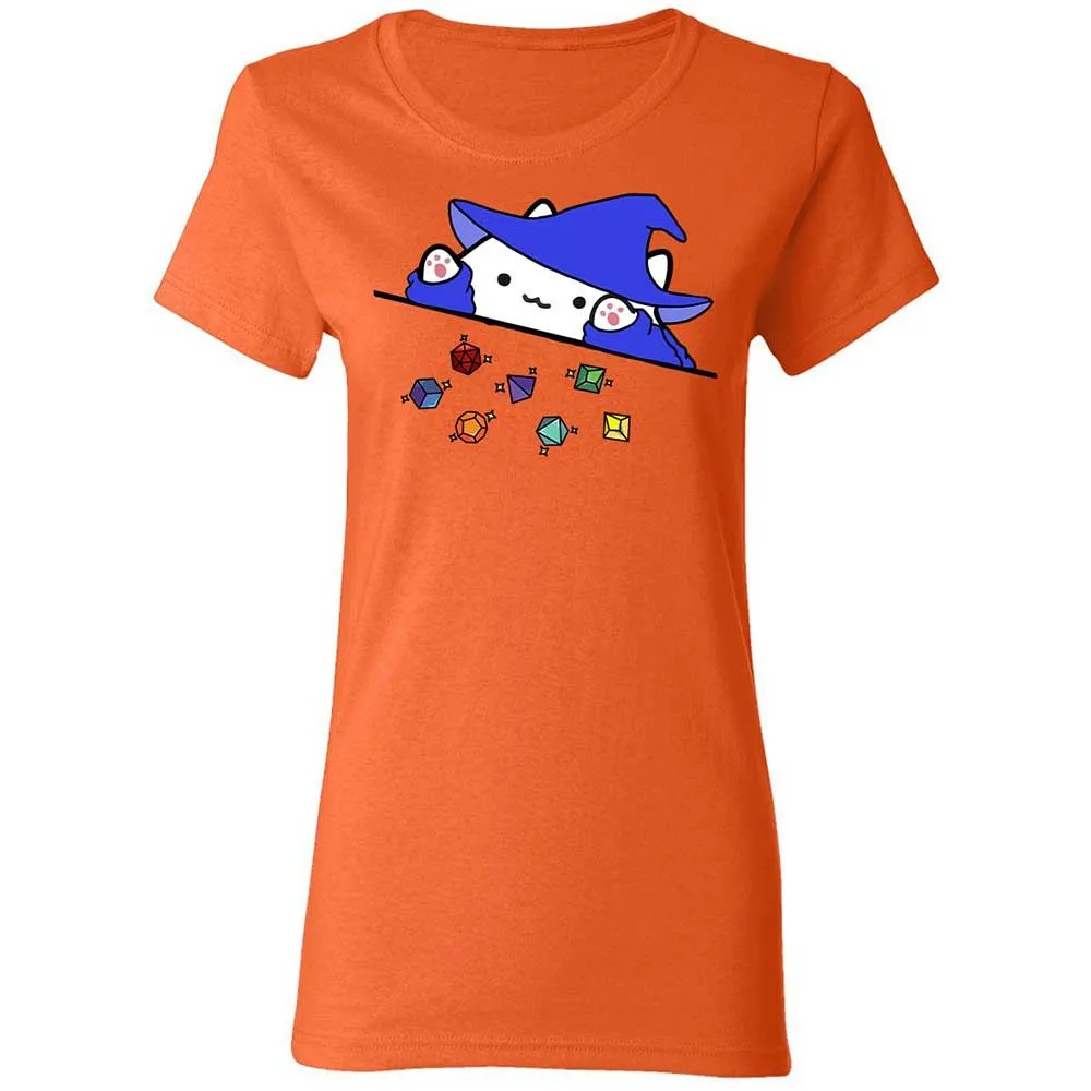 Cat Throws Dices Women's T-Shirt - Orange - 12