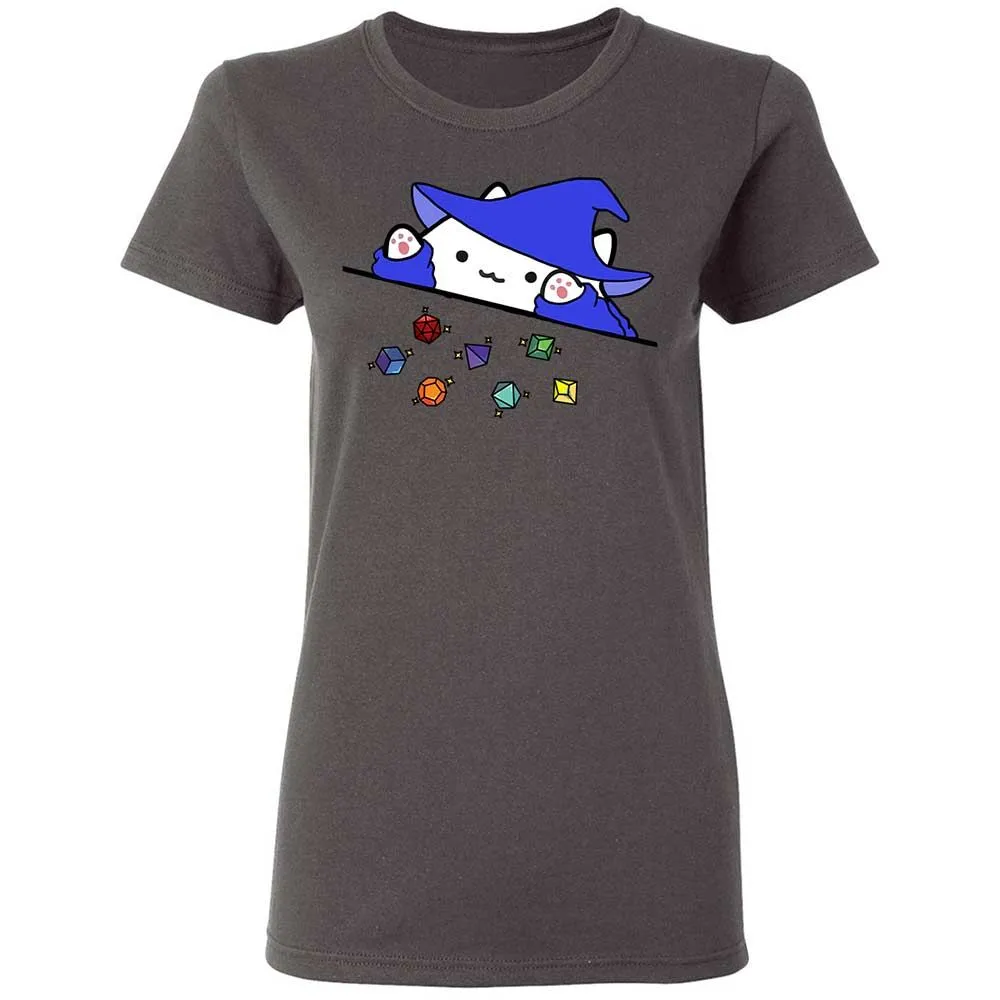 Cat Throws Dices Women's T-Shirt - Charcoal - 15