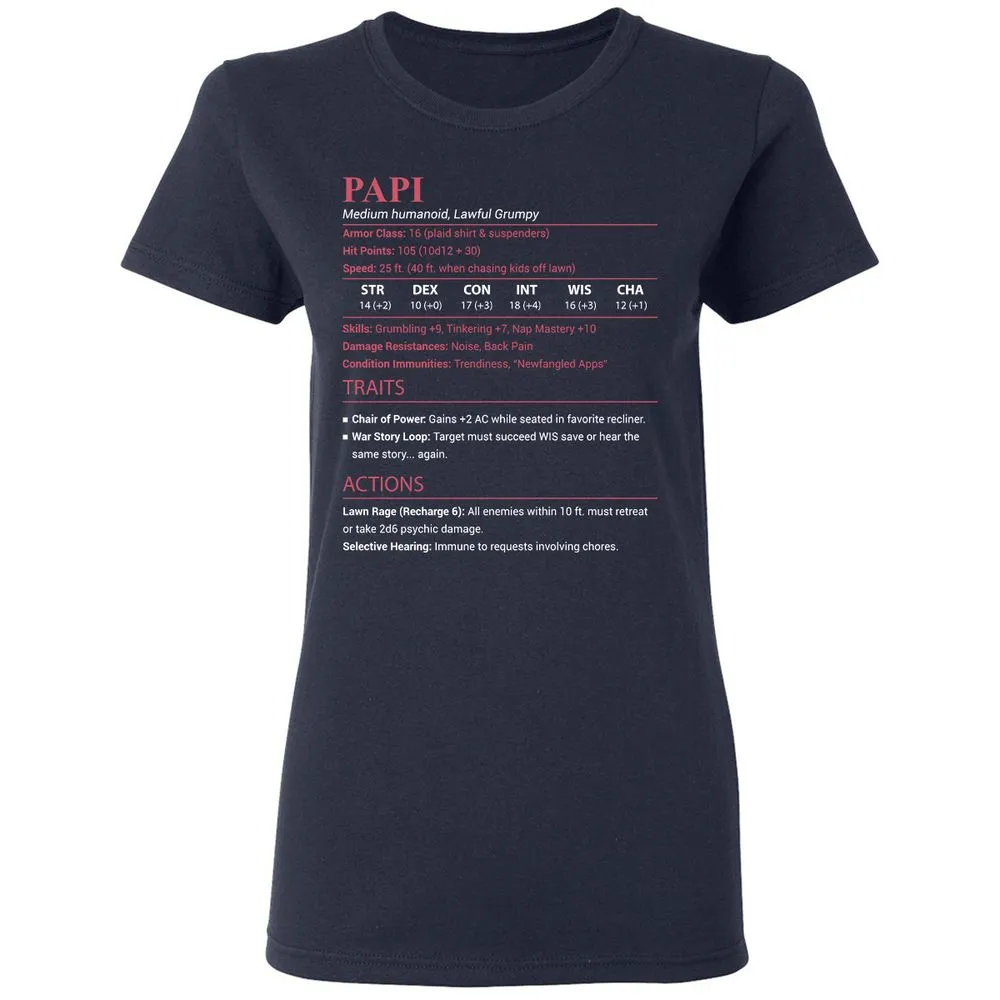 Papi Stats Women's T-Shirt - Navy - 2