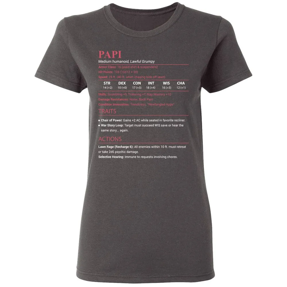 Papi Stats Women's T-Shirt - Charcoal - 4