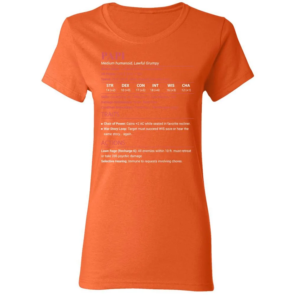 Papi Stats Women's T-Shirt - Orange - 12