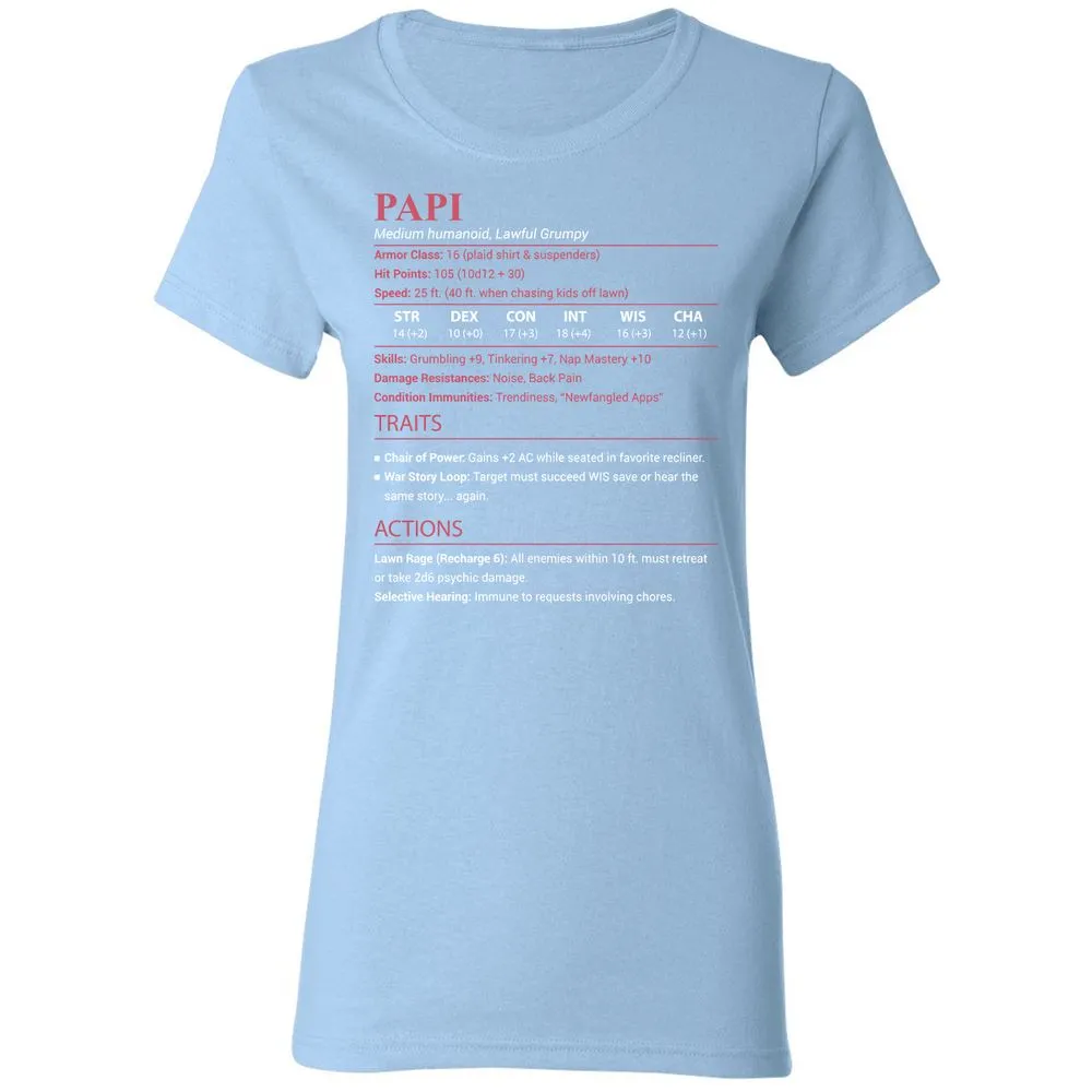 Papi Stats Women's T-Shirt - Light Blue - 13