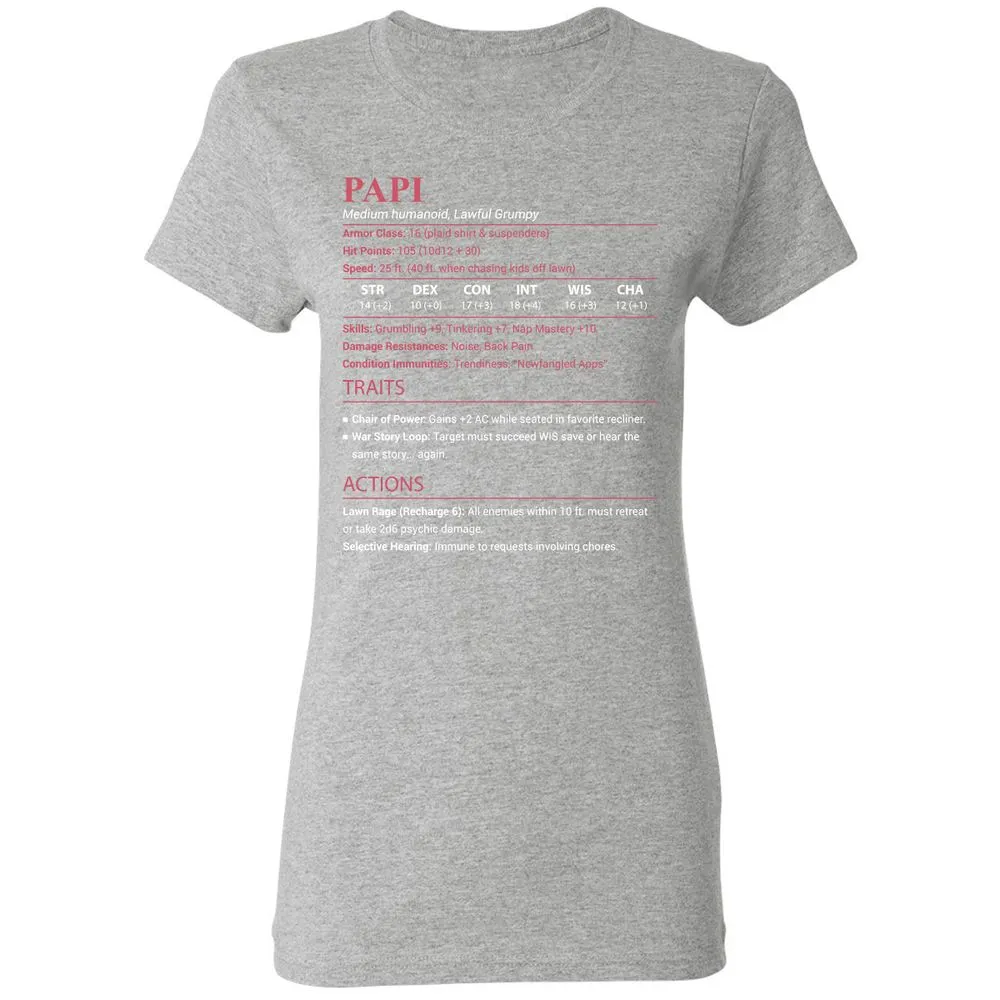 Papi Stats Women's T-Shirt - Sport Grey - 14