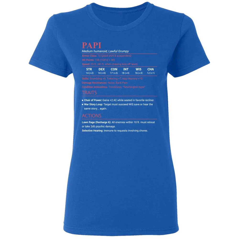 Papi Stats Women's T-Shirt - Royal - 3