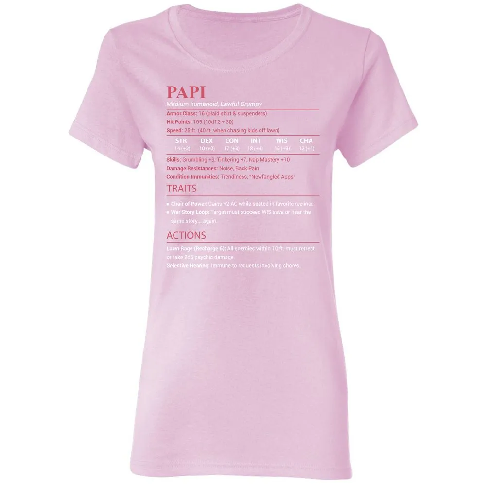 Papi Stats Women's T-Shirt - Light Pink - 8
