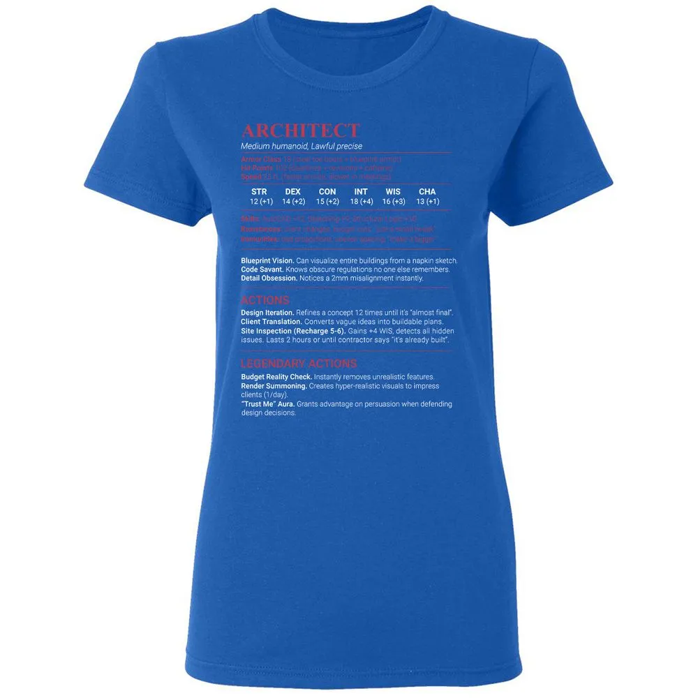 Architect Stats Women's T-Shirt - Royal - 3