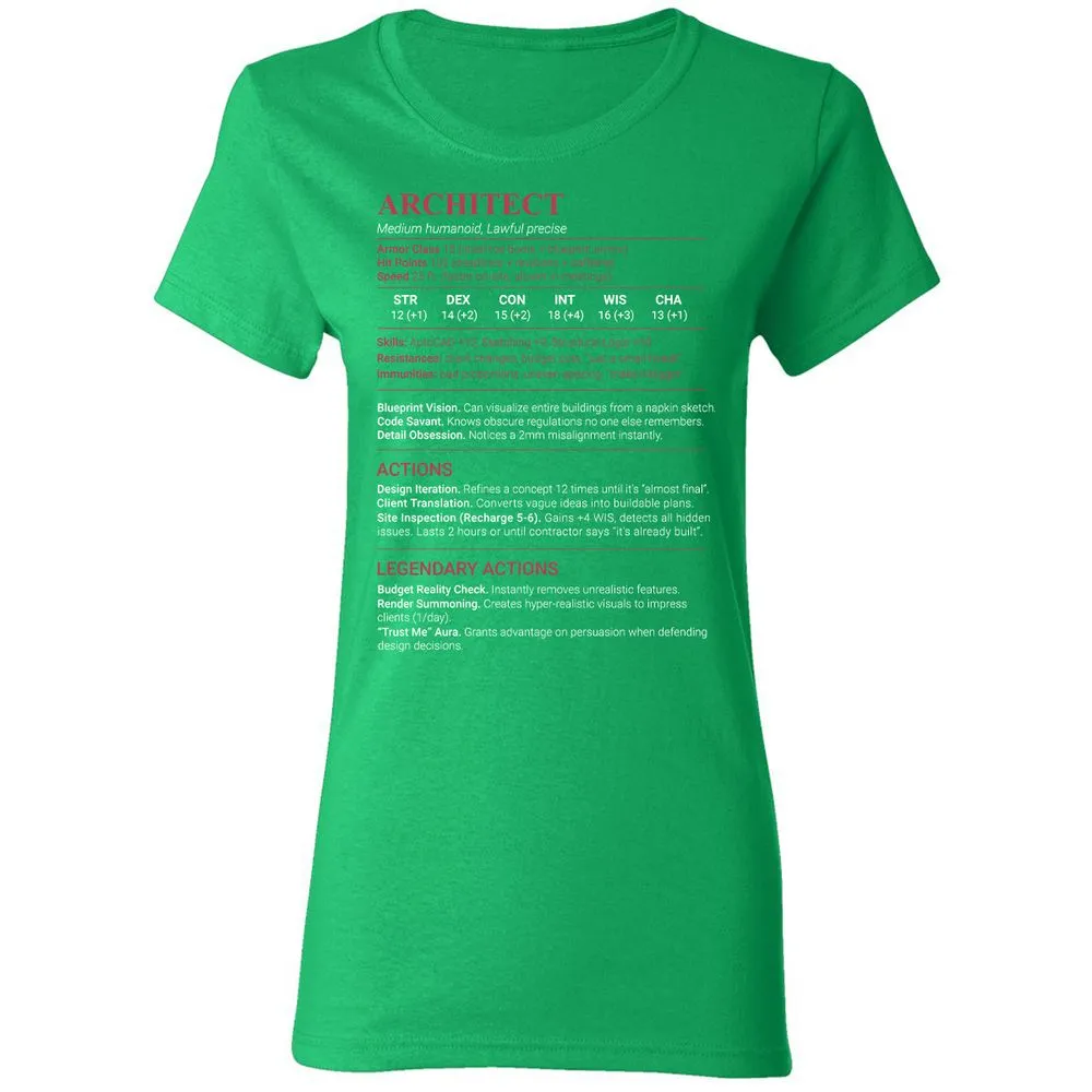 Architect Stats Women's T-Shirt - Irish Green - 7