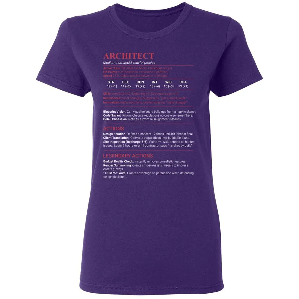 Architect Stats Women's T-Shirt - Purple - 10