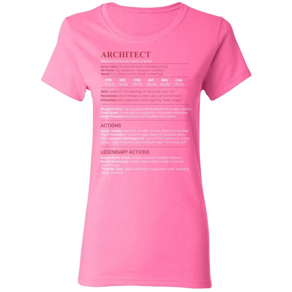 Architect Stats Women's T-Shirt - Azalea - 11