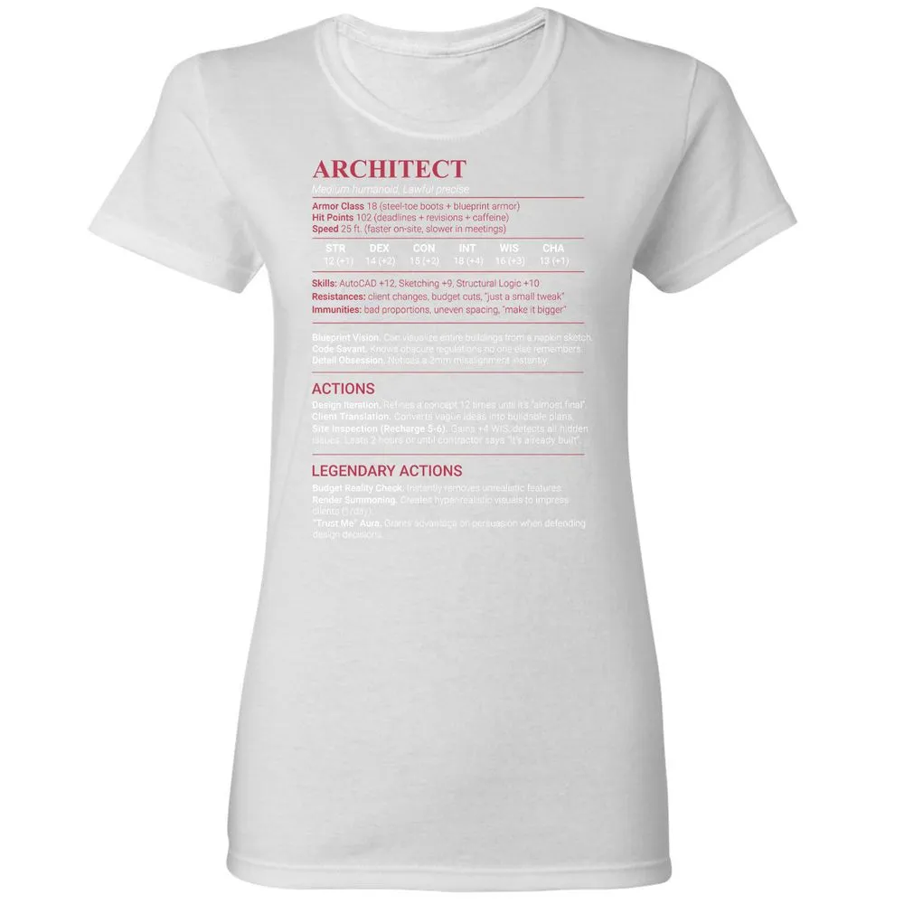 Architect Stats Women's T-Shirt - White - 15