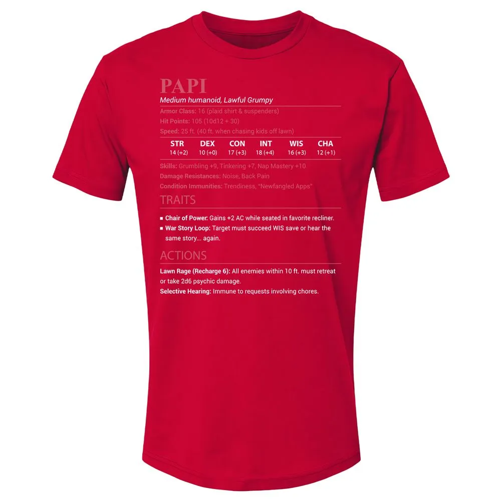 Papi Stats Premium Unisex T-Shirt - Red - 9