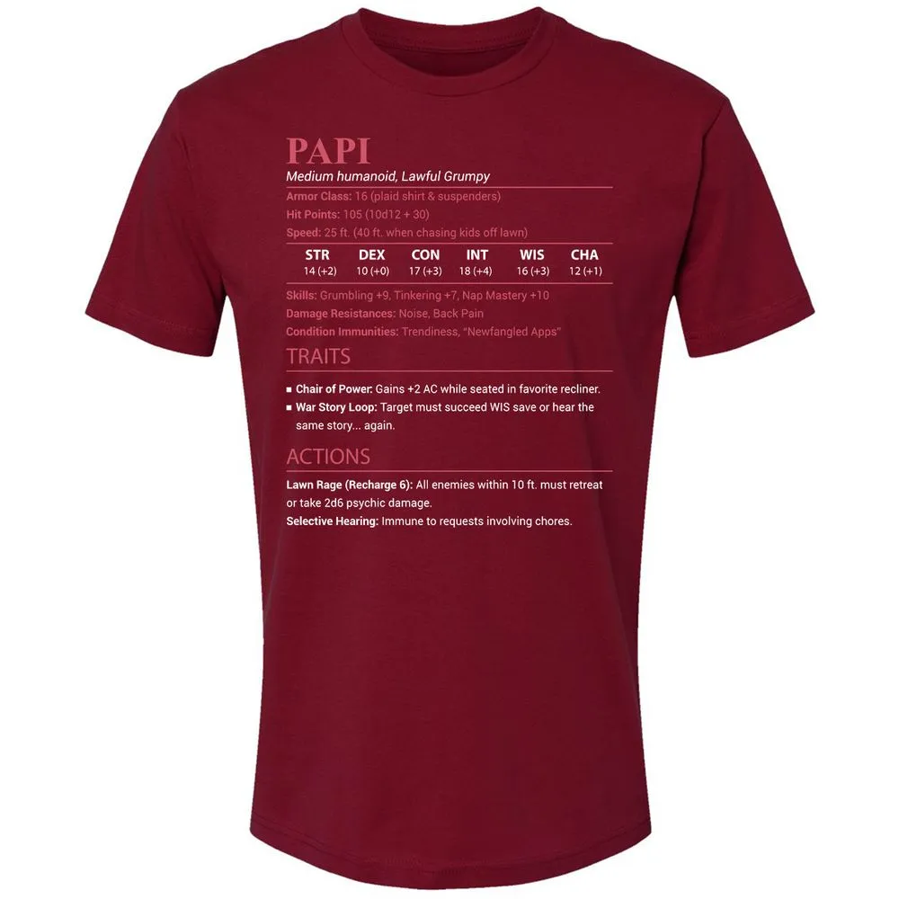Papi Stats Premium Unisex T-Shirt - Cardinal - 11