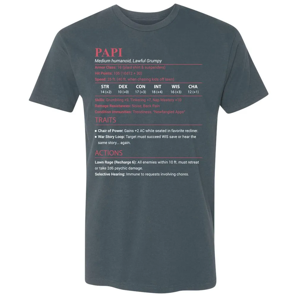 Papi Stats Premium Unisex T-Shirt - Indigo - 12
