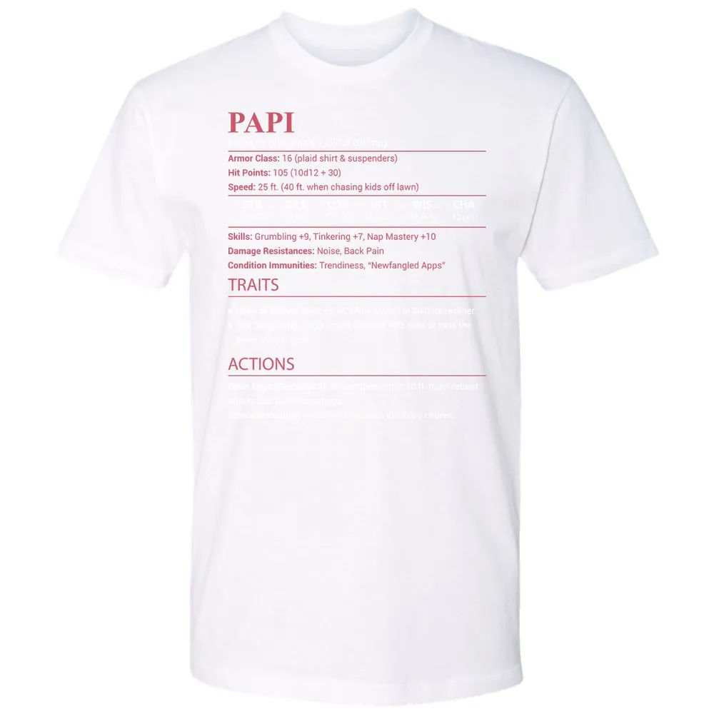 Papi Stats Premium Unisex T-Shirt - White - 17
