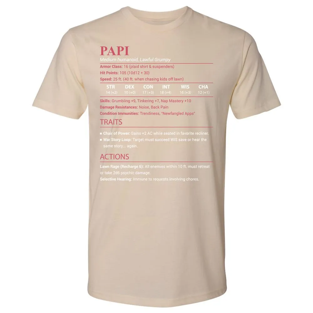 Papi Stats Premium Unisex T-Shirt - Cream - 20