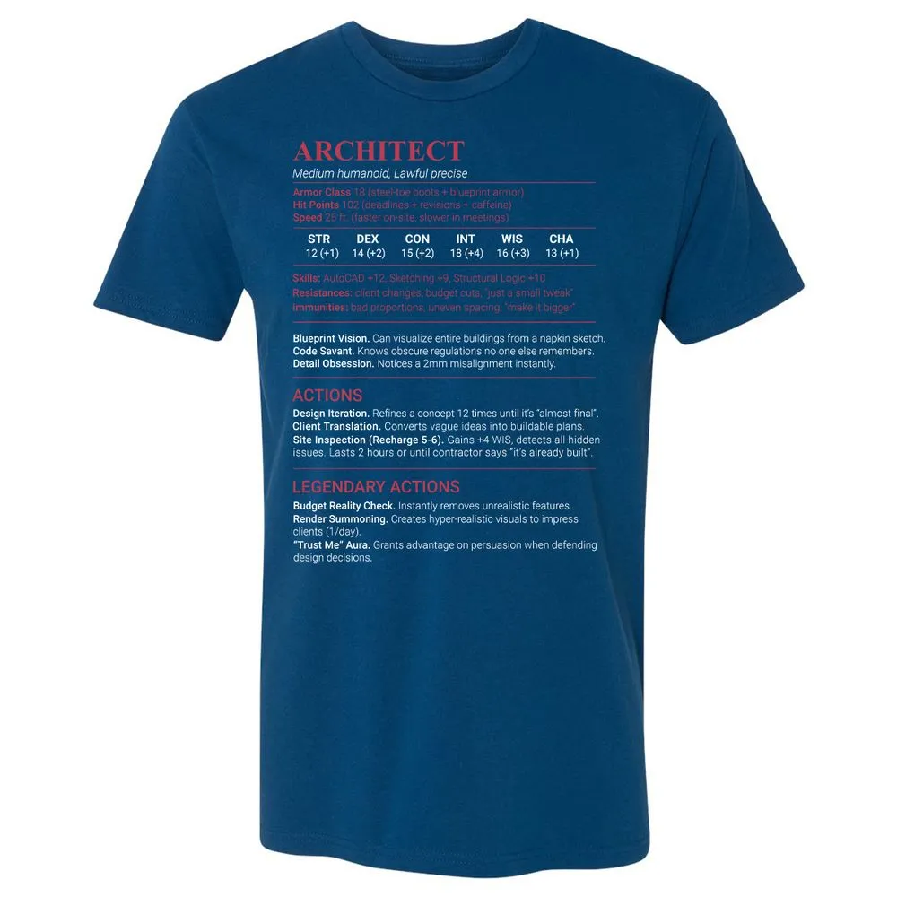 Architect Stats Premium Unisex T-Shirt - Cool Blue - 5