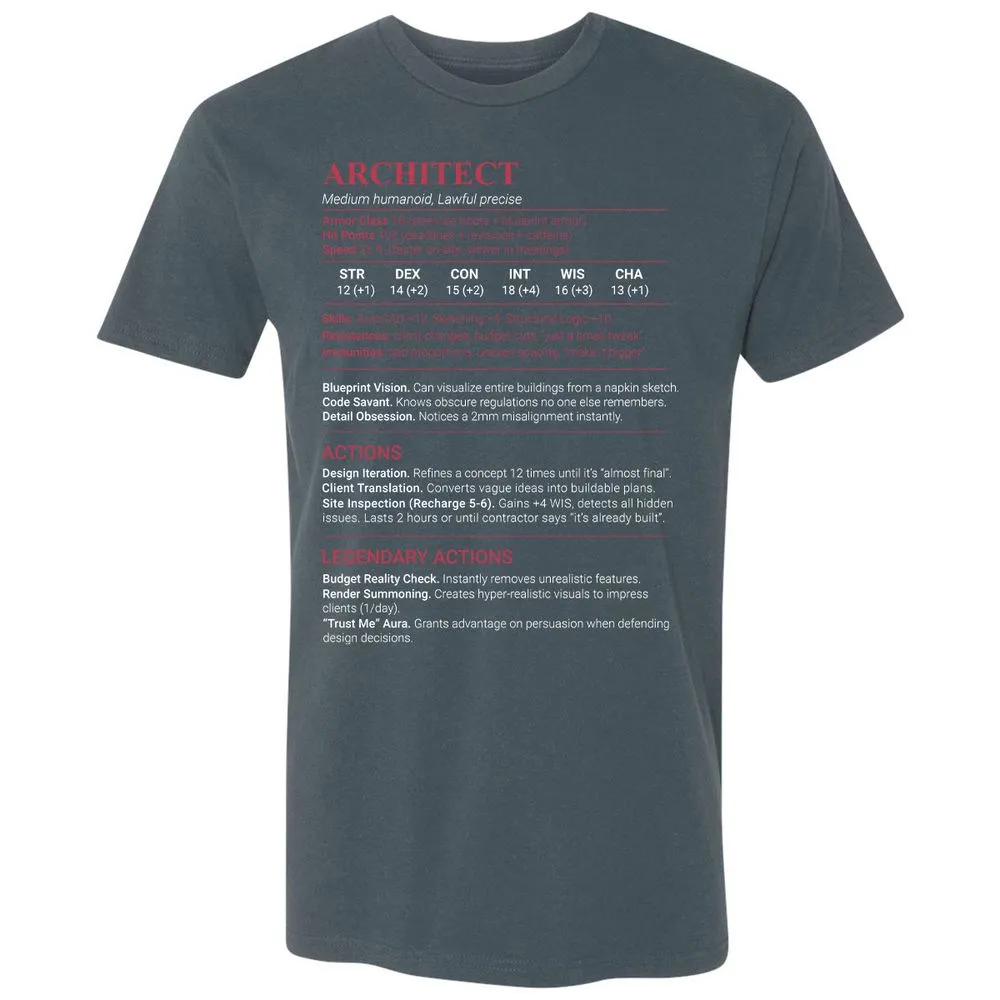 Architect Stats Premium Unisex T-Shirt - Indigo - 12