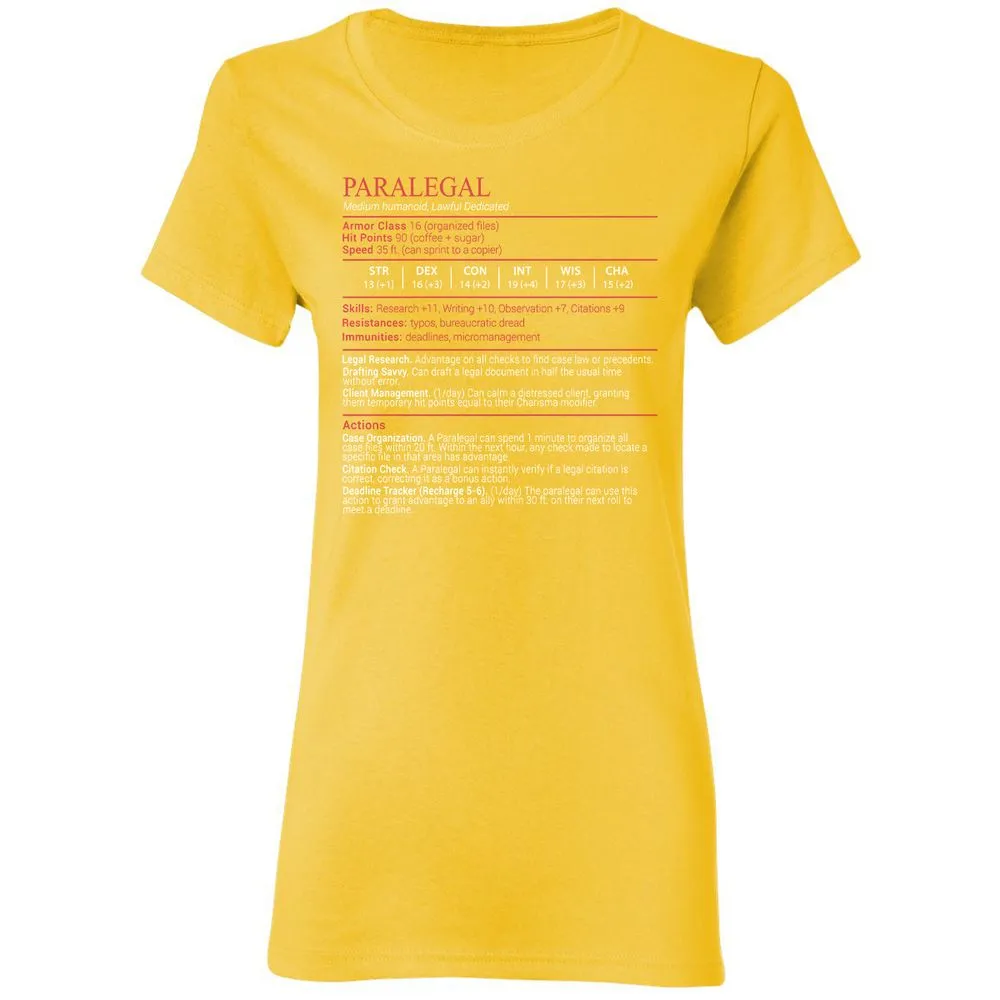 Paralegal Stats Block Women's T-Shirt - Daisy - 16