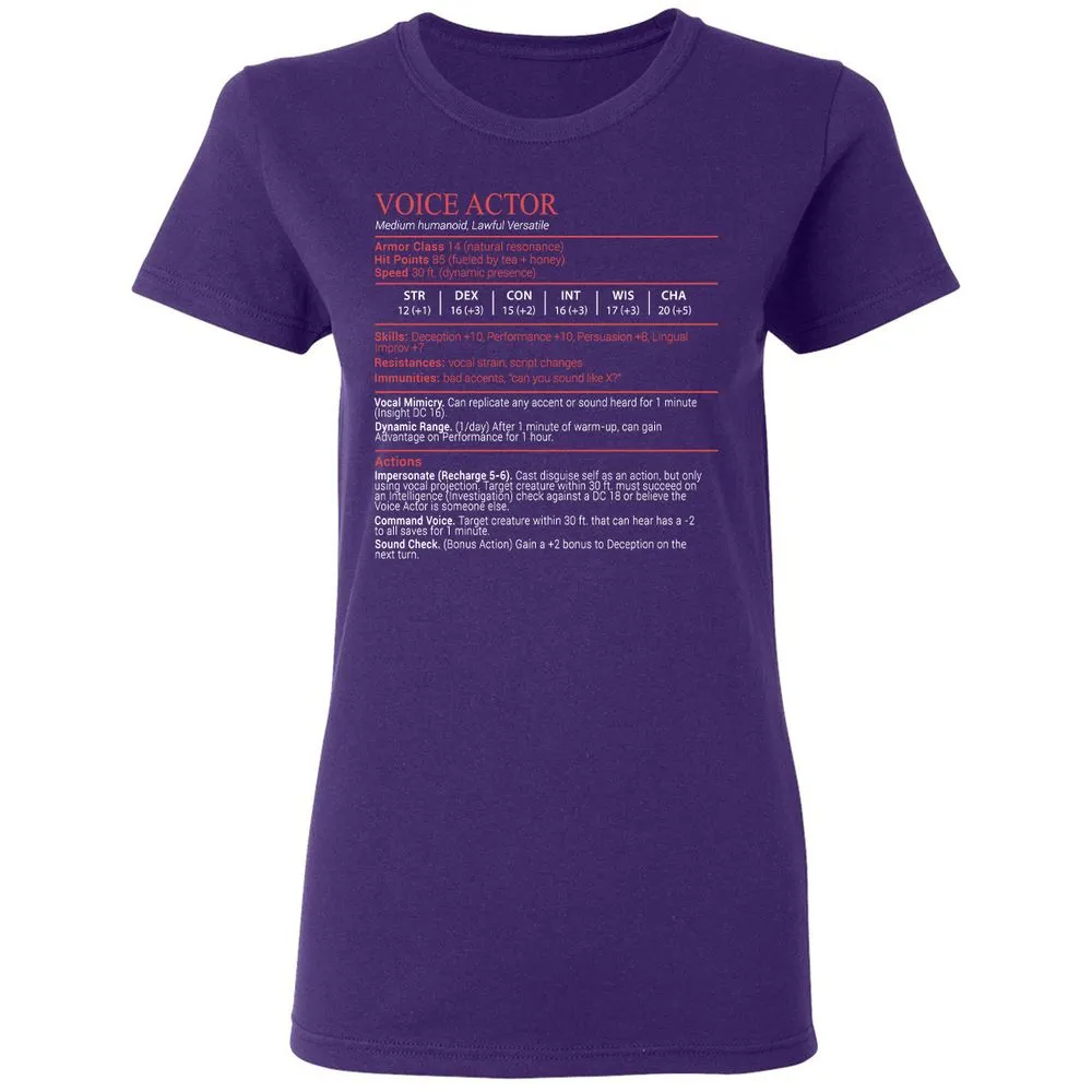 Voice Actor Stats Block - Purple - 10