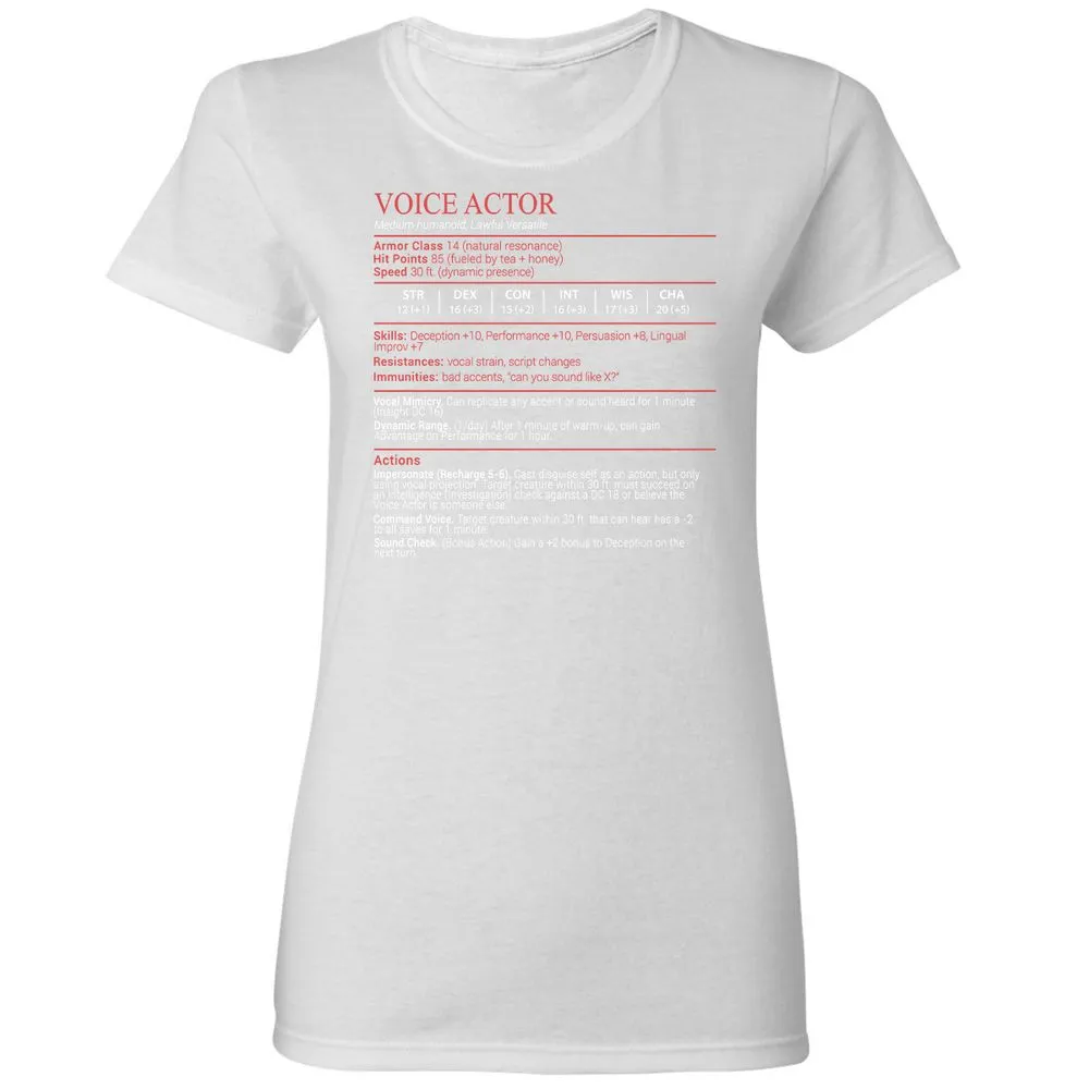Voice Actor Stats Block - White - 15