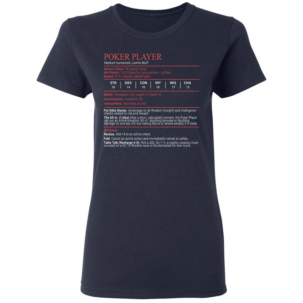 Poker Player Stats Block - Navy - 2