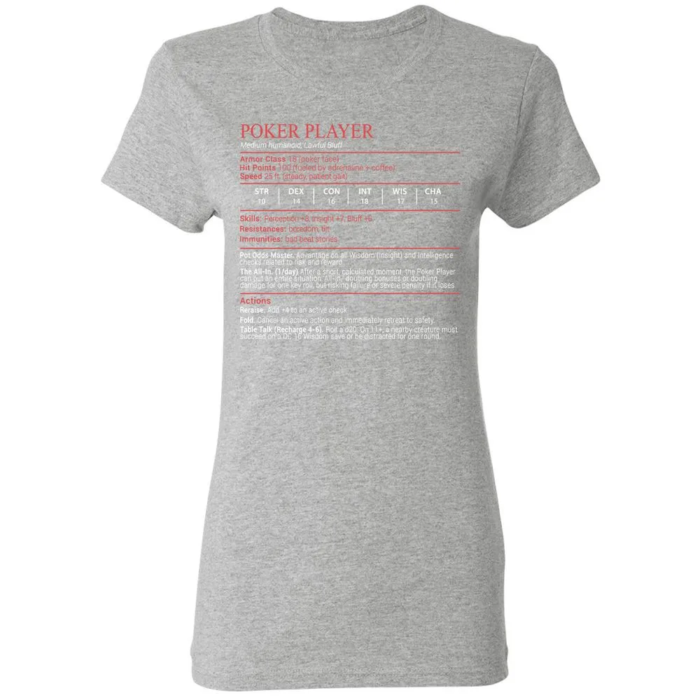 Poker Player Stats Block - Sport Grey - 14