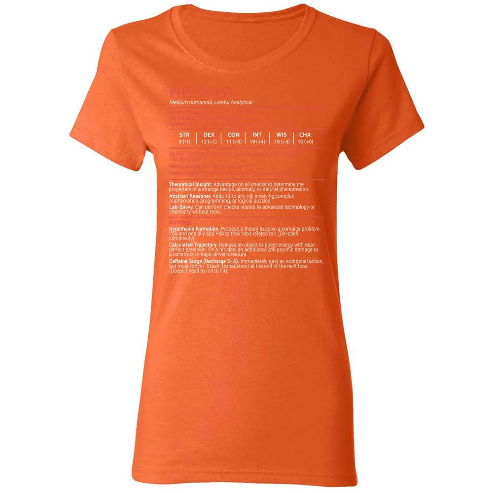 Physicist Stats Block - Orange - 12