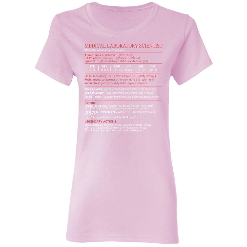 Medical Laboratory Scientist Stats Block - Light Pink - 8