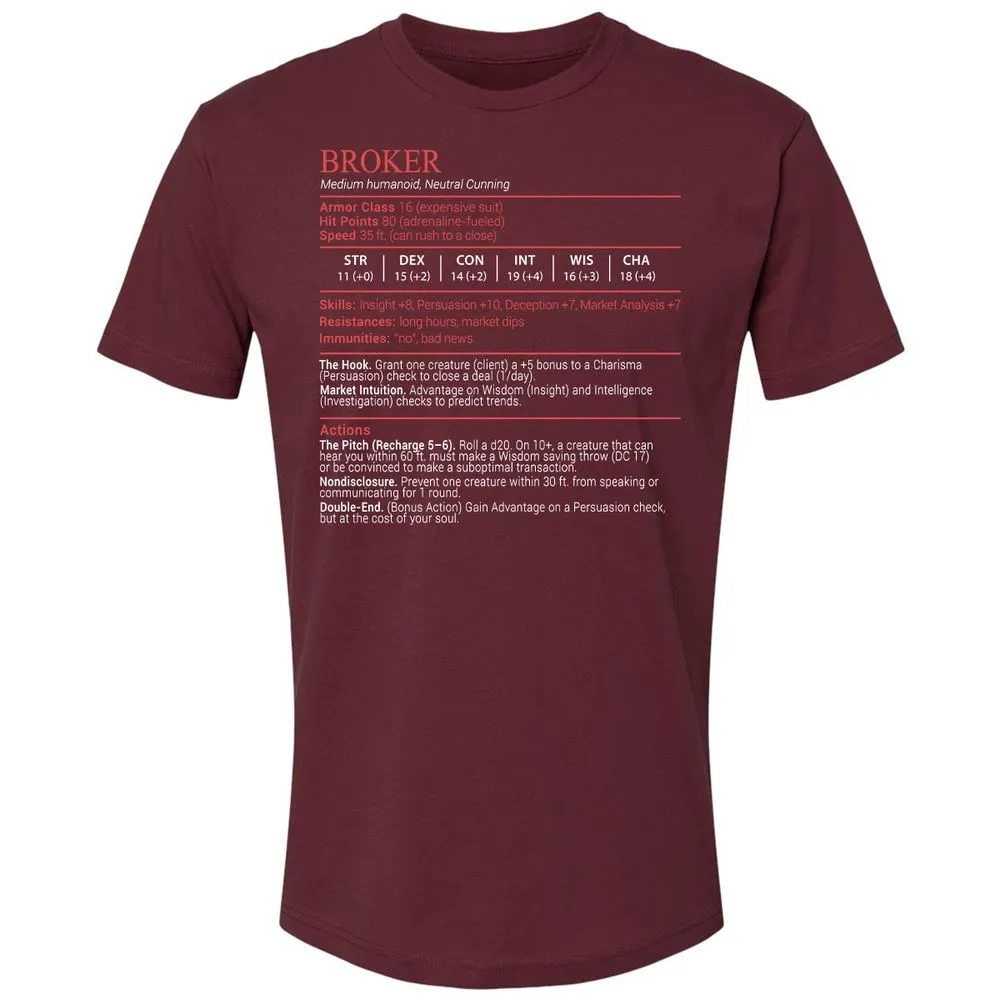 Broker Stats Block - Maroon - 10