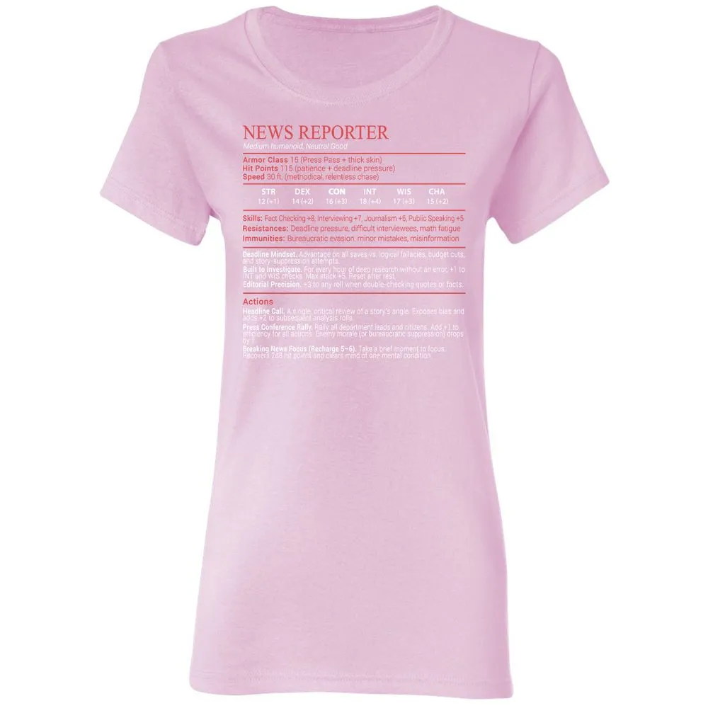 News Reporter Stats Block - Light Pink - 8