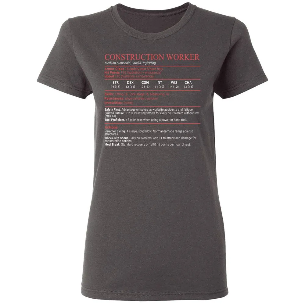 Construction Worker Stats Block - Charcoal - 4