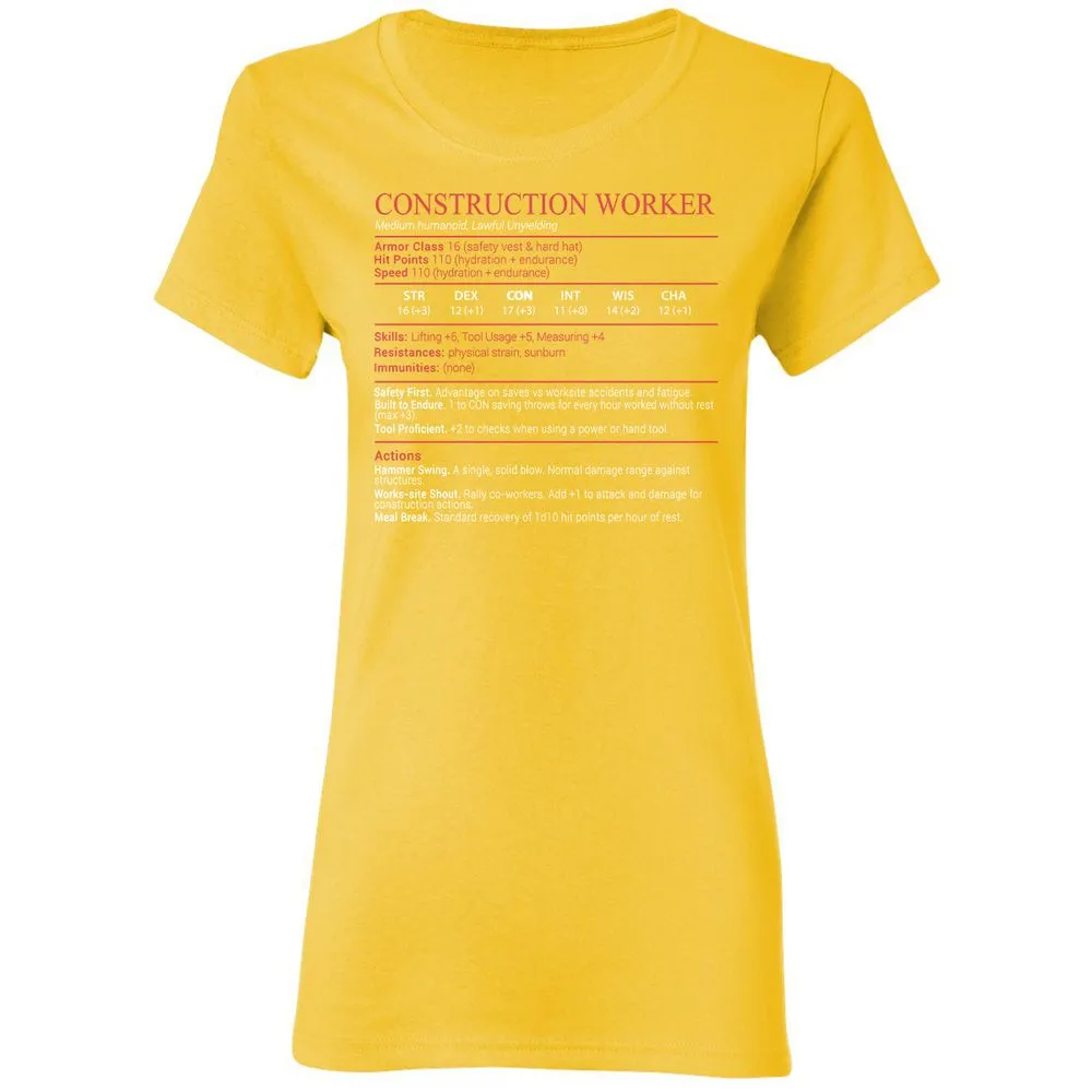 Construction Worker Stats Block - Daisy - 16