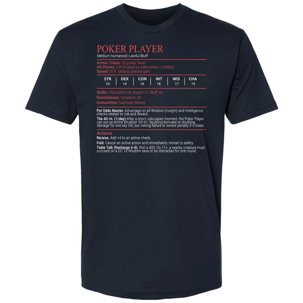 Poker Player Stats Block - Midnight Navy - 2