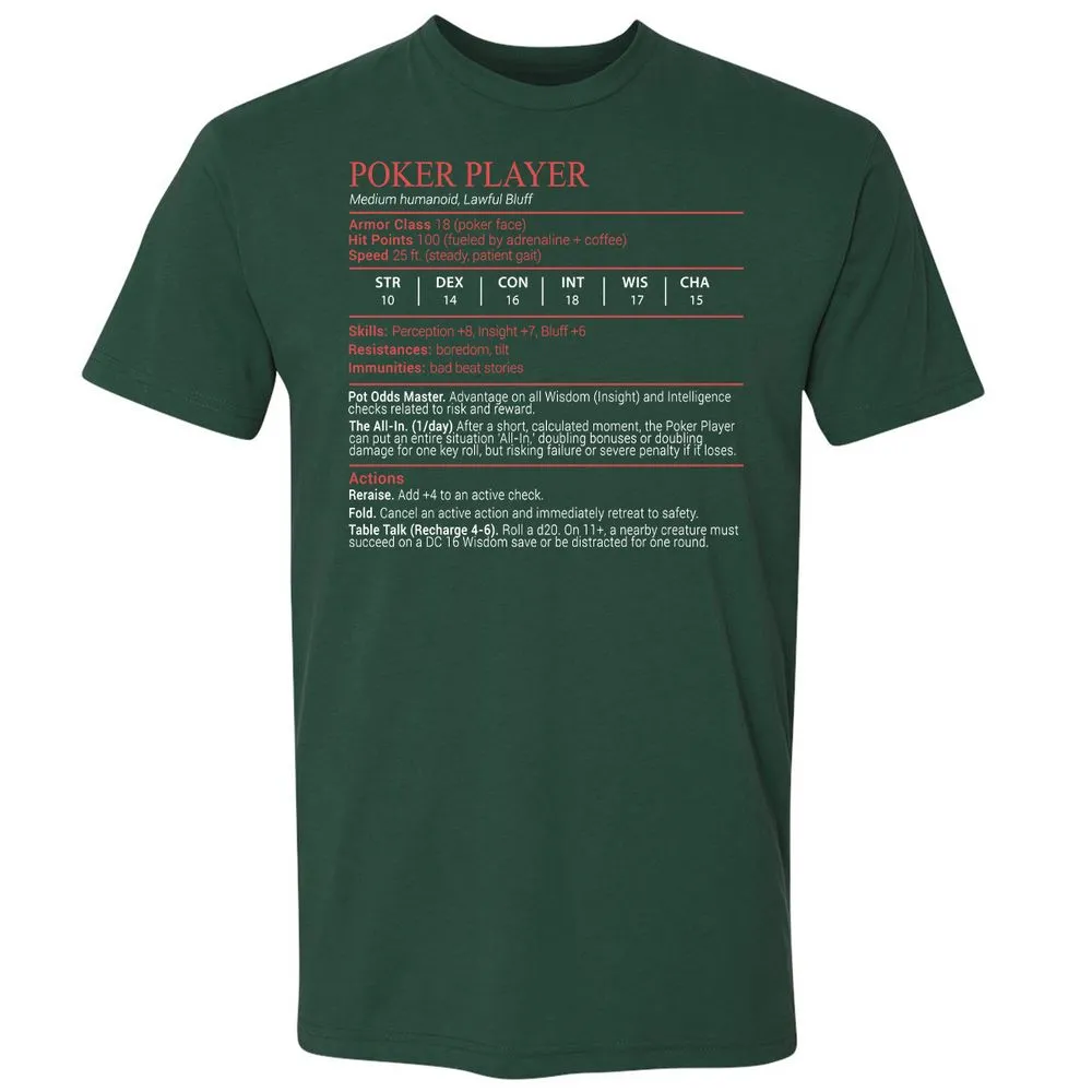 Poker Player Stats Block - Forest Green - 3
