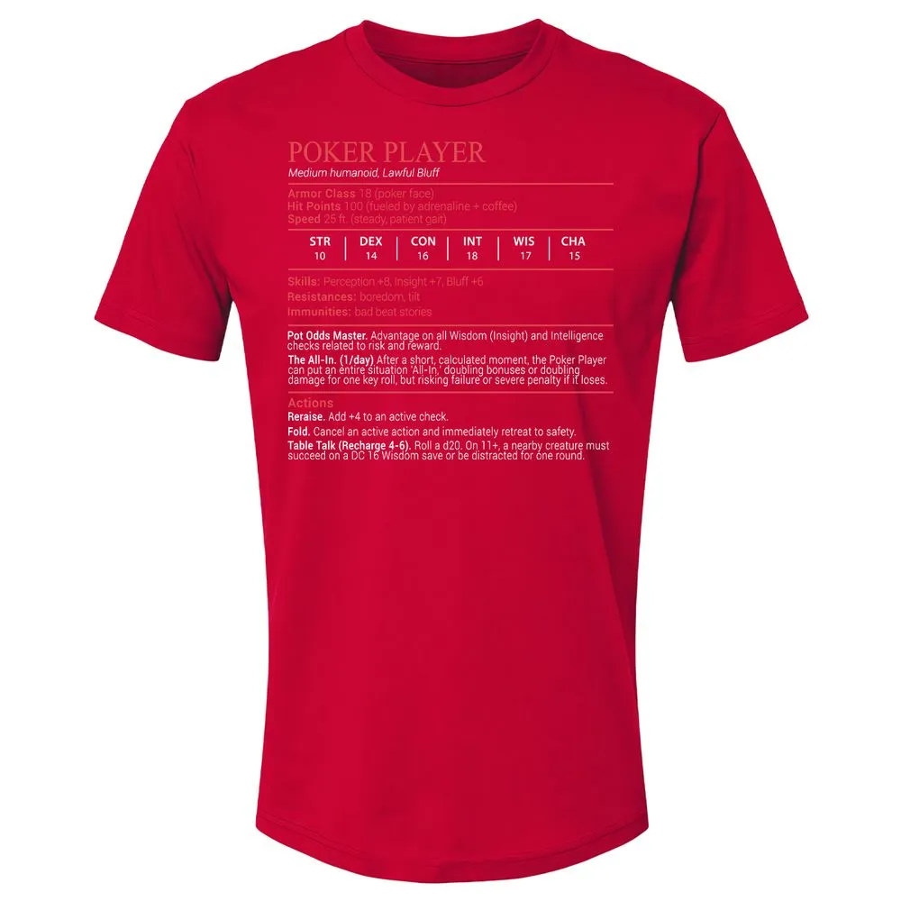 Poker Player Stats Block - Red - 9