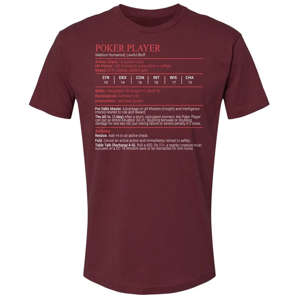Poker Player Stats Block - Maroon - 10