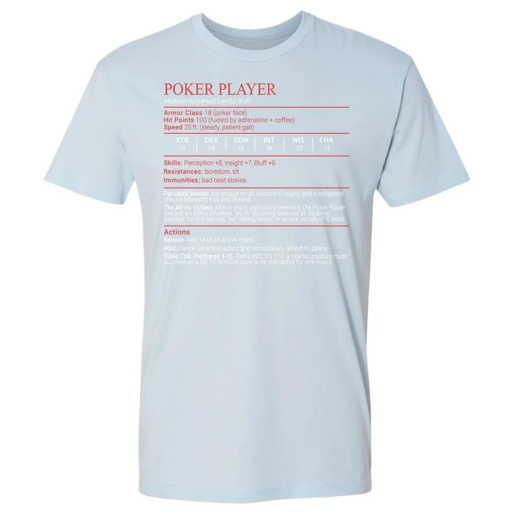 Poker Player Stats Block - Light Blue - 21