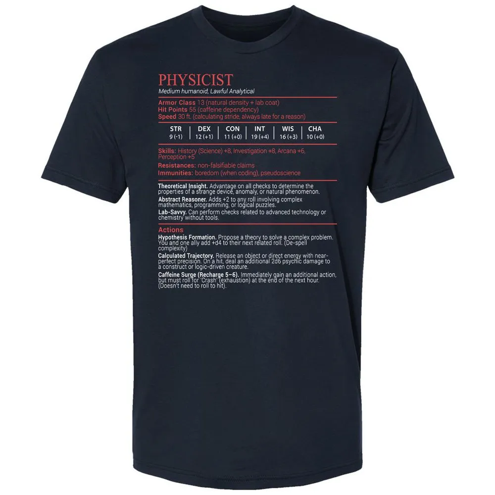 Physicist Stats Block - Midnight Navy - 2