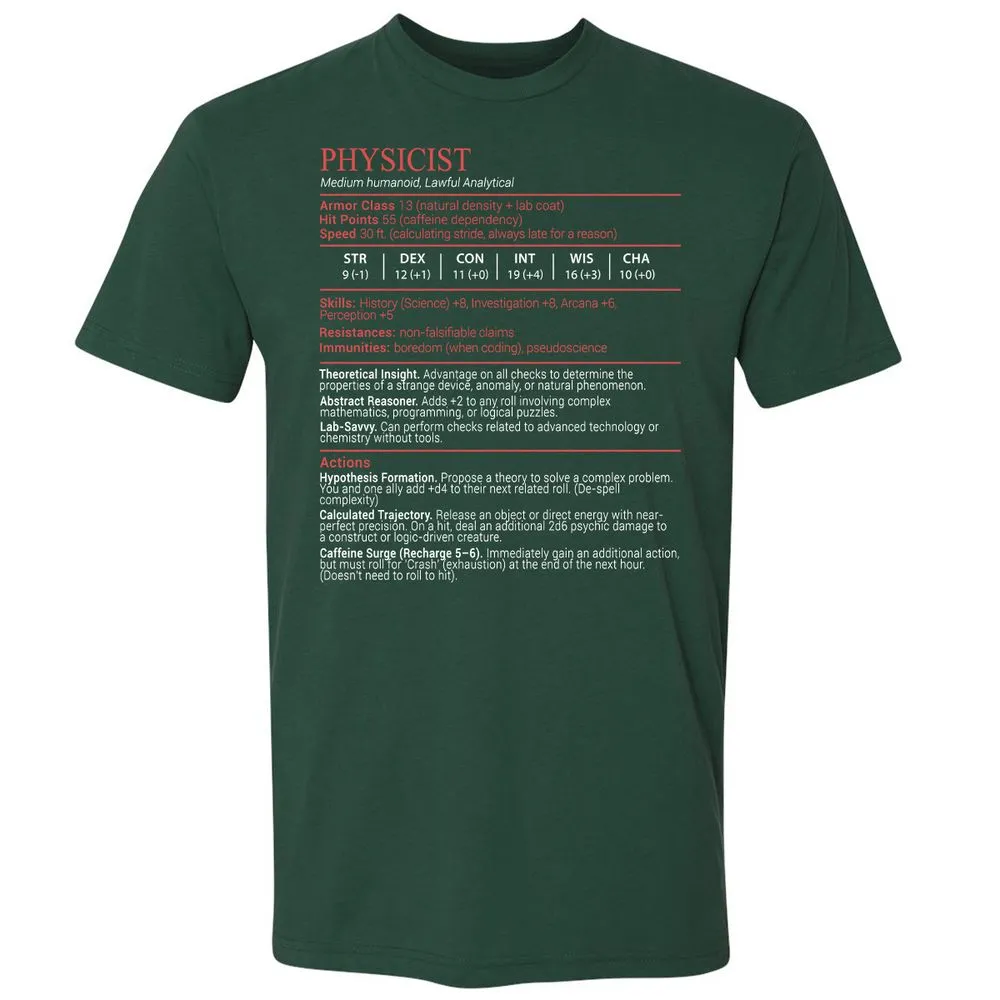 Physicist Stats Block - Forest Green - 3