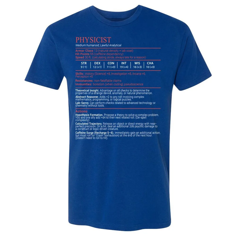 Physicist Stats Block - Royal - 4
