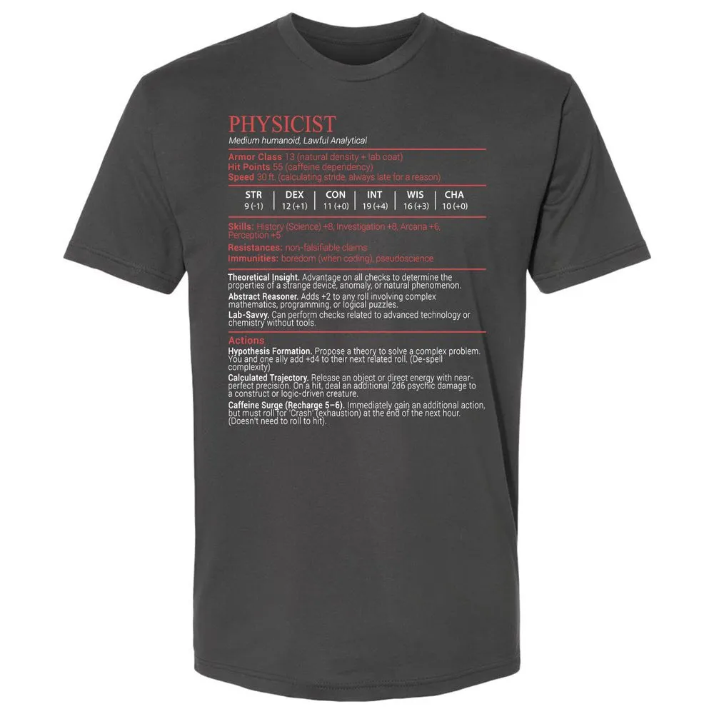 Physicist Stats Block - Heavy Metal - 7