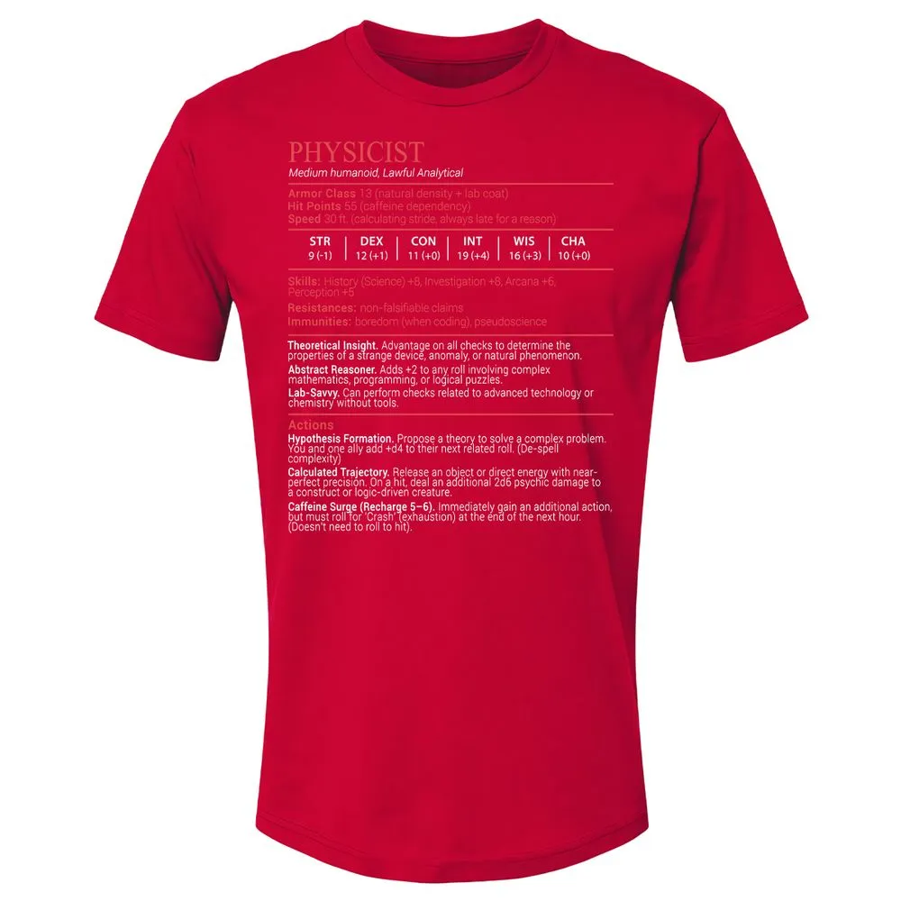 Physicist Stats Block - Red - 9