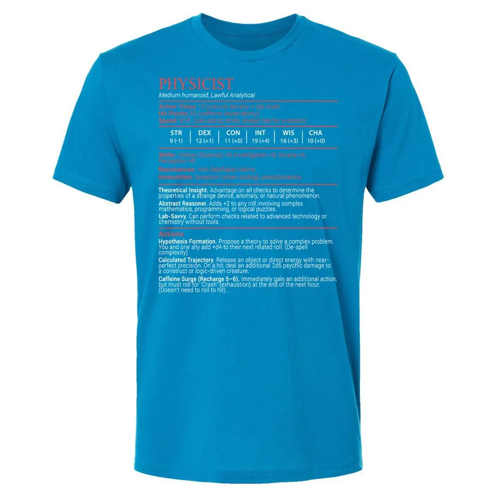 Physicist Stats Block - Turquoise - 15