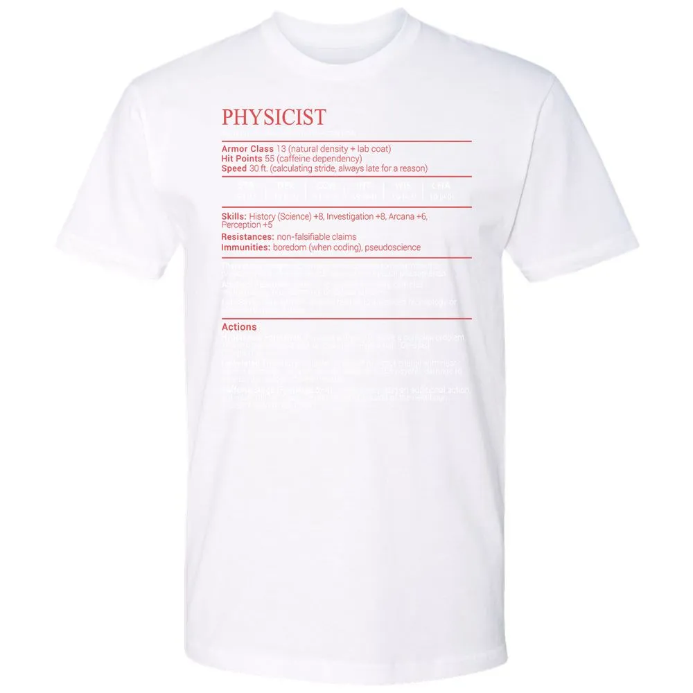 Physicist Stats Block - White - 17